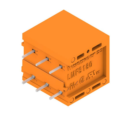 1330440000 - 3-Pole Orange PCB Terminal, 5mm Spacing, 180° Configuration  (Pack of 90)