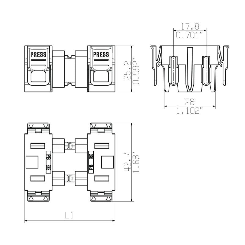 2595540000 - 2-Pole PCB Connector, 42.50mm Pitch, 160A, RoHS Certified  (Pack of 20)