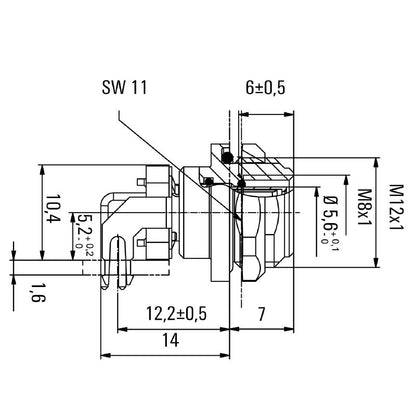2424280000 - M8 3-Pole Connector, IP67 Rated, M12 Mounting Thread  (Pack of 10)