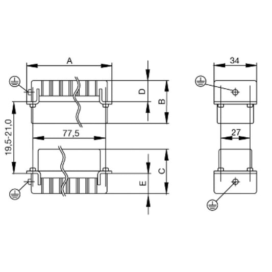 1215700000 - 16-Pole Male Connector Insert, 500V, Compact Design