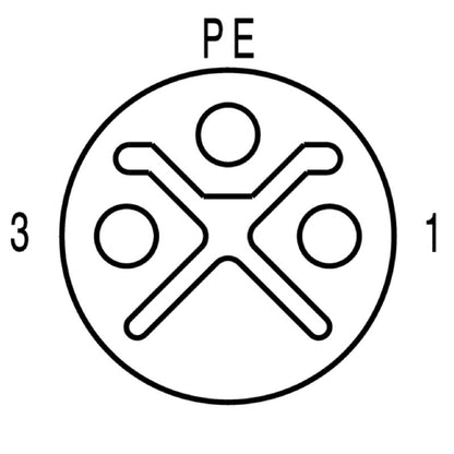 2050151000 - 10m Halogen-Free M12 Power Cable, 3 Poles Connection