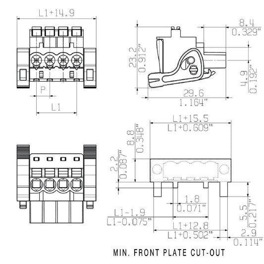 1983230000 - 5.08mm Female PCB Connector, 17 Poles, 270° Angle  (Pack of 18)