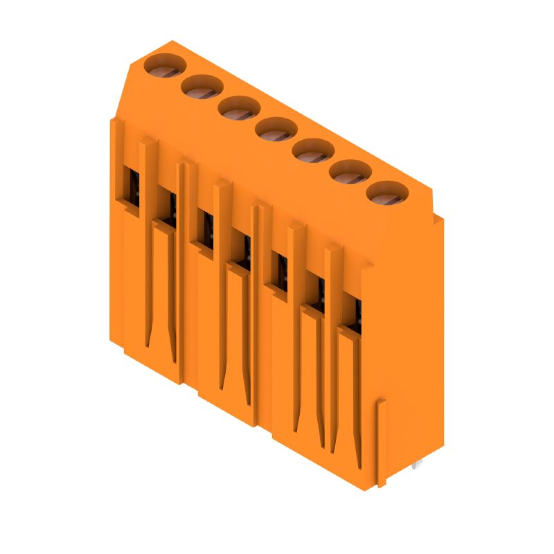 1975410000 - 7-Pole 5.08mm PCB Terminal with 90° Solder Pin, Orange  (Pack of 50)