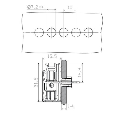 2484800000 - 6 mm² Feed-Through Terminal, 31.5mm Height, IEC/UL Compliant  (Pack of 50)