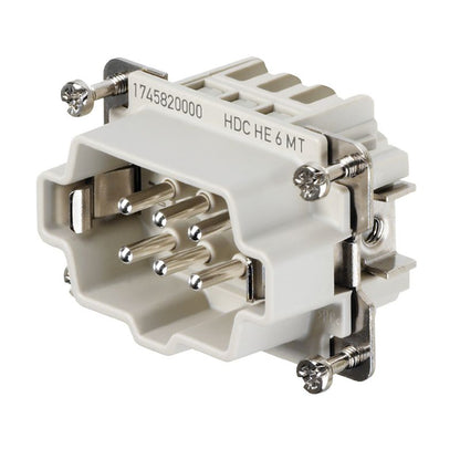 1745820000 - Six-Pole Insert, 500V/24A, 51mm Deep Copper Alloy