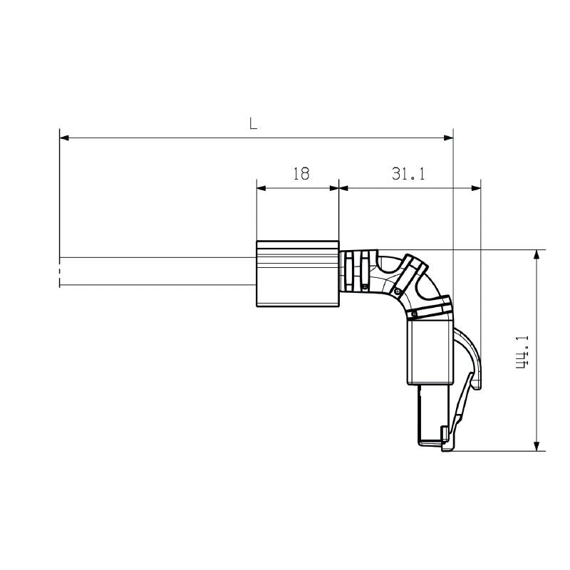 1233160020 - 2m Cat.6A Patch Cable with 270° Angled Connectors
