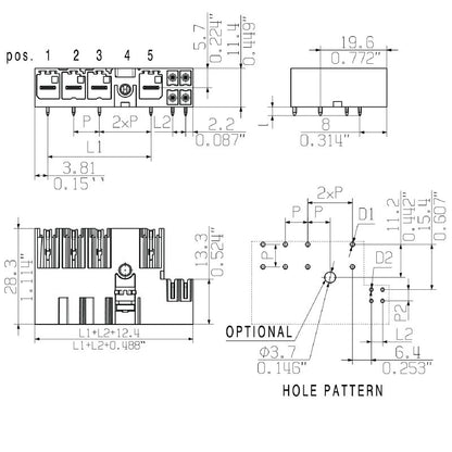 2545830000 - 7.62mm 4-Pole PCB Connector with Screw Flange  (Pack of 95)