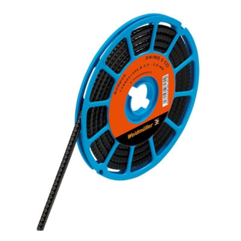 1568251694 - Black PVC Cable Markers for 2.5-5mm Conductors, RoHS Compliant  (Pack of 500)