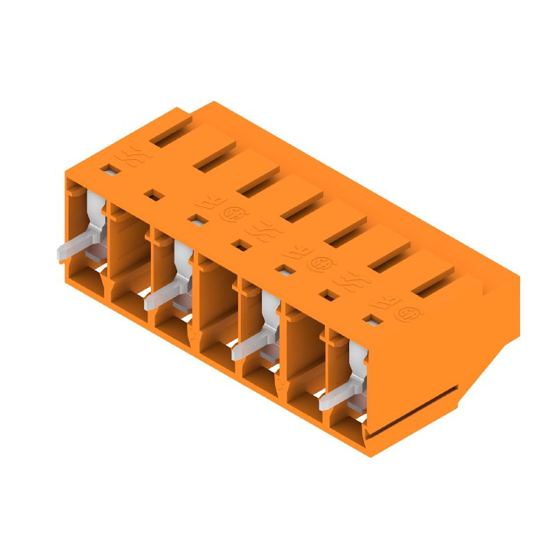 2613400000 - 10mm Pitch 4-Pole PCB Terminal, Tinned Solder Pin, Orange  (Pack of 50)