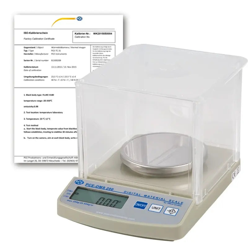 PCE-DMS 200 - 10 cm Round Laboratory Balance for Paper Weighing