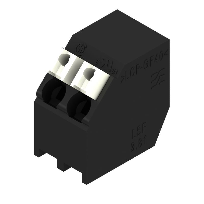 1888450000 - Black 3.81mm 2-Pole PCB Terminal with 135° Angle  (Pack of 175)