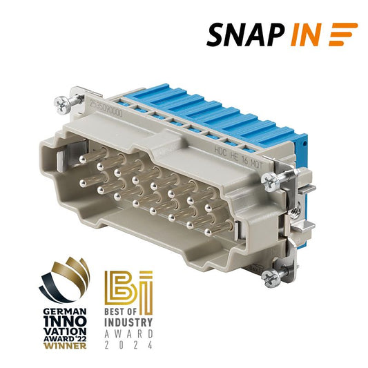 2535090000 - 16-Pole Male Insert with SNAP IN Connection, 500V 16A