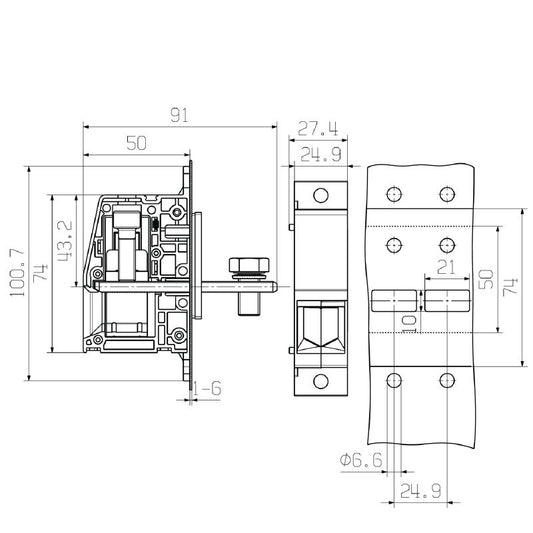 1937140000 - 95 mm² Grey Feed-Through Terminal with 180° Outlet  (Pack of 10)