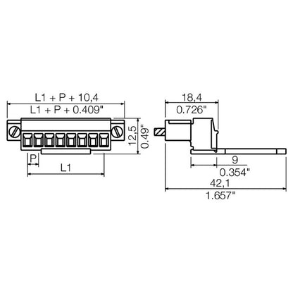 1237620000 - 3.81mm Male PCB Connector with 10 Poles  (Pack of 50)