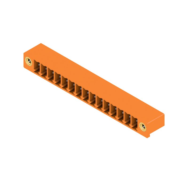 1038190000 - 3.81mm Male PCB Connector, 15 Poles, Orange, 270° Elbow  (Pack of 50)