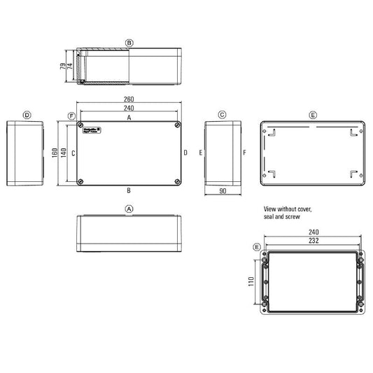 1305900000 - 160mm Klippon POK Polyester Enclosure in Silver Grey