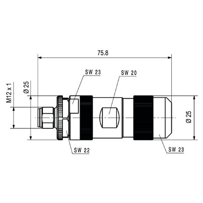 2703490000 - K-coded M12 Connector, IP67, 8-13mm Cable, 12A