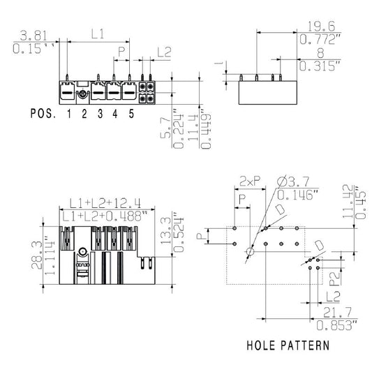 1089380000 - 7.62mm Male PCB Connector, 2 Poles, THT Solder  (Pack of 48)