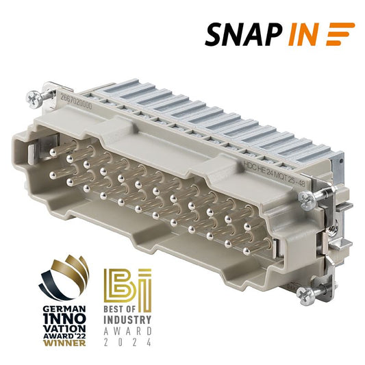 2667020000 - 24-Pole Male Connector, 500V, Snap-In Installation
