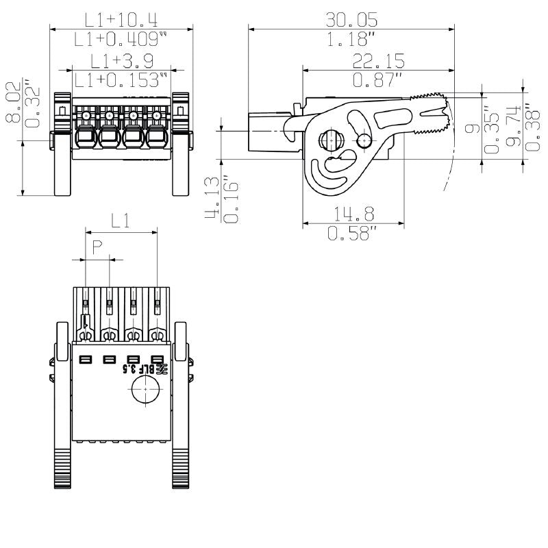 2459690000 - 3-Pole PCB Connector, 180° Rotation, Push-In Mechanism (P ...