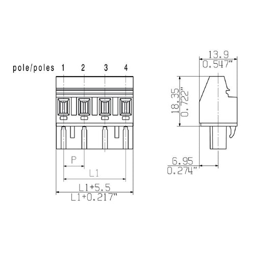 1288420000 - 7.62mm 3-Pole Female PCB Connector, 90° Angle  (Pack of 84)