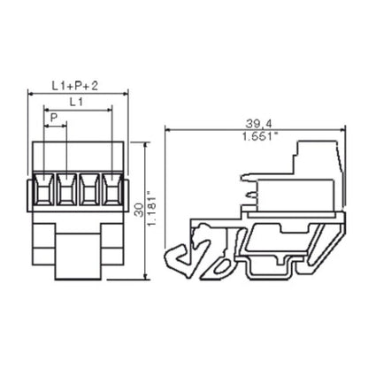 1846080000 - 5.08mm Male PCB Connector with 10 Poles for 180° Connection  (Pack of 10)