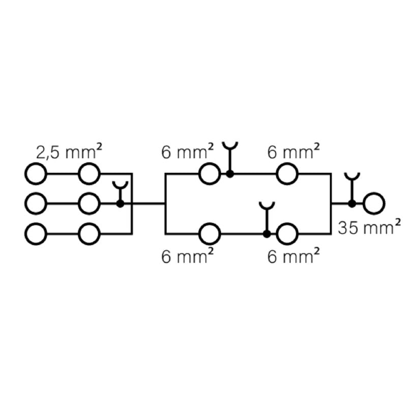 2924980000 - 35mm² Distributor Terminal with 11 Connections, 110A Rated  (Pack of 20)