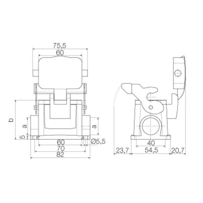 1900360000 - IP65 Rated HDC 06B SDLU Size 3 with M20 Cable Entries