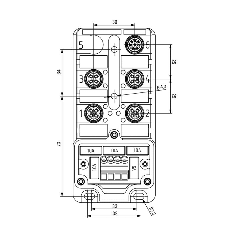 2495280000 - 48V M12 Hood with Integrated LED Indicators