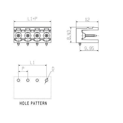 1774982001 - 24-Pole 5.08mm Black PCB Connector, 90° Angle Design  (Pack of 20)
