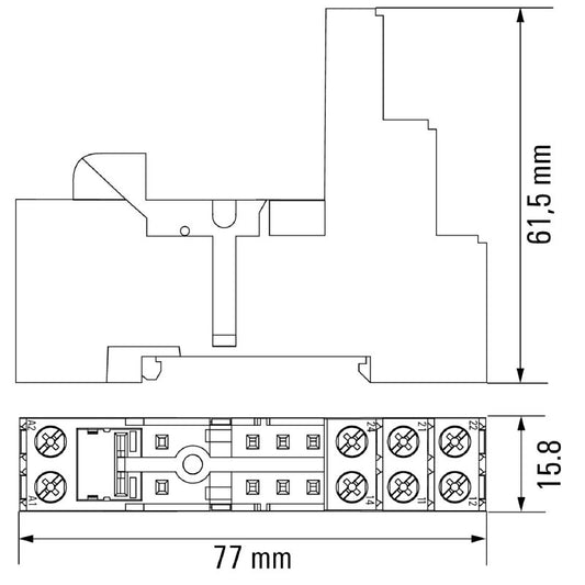 8869490000 - SRC-I 2CO Relay Socket, 61.5mm Deep, 8A Capacity  (Pack of 10)