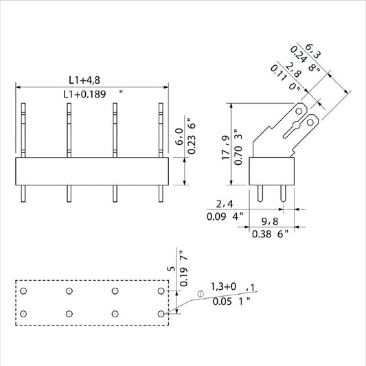 9512140000 - 10mm 7-Pole PCB Terminal with 3.5mm Solder Pins, Orange  (Pack of 50)
