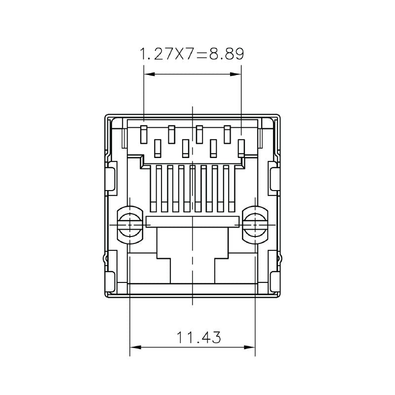 1433810000 - Cat. 5 RJ45 Modular Jack with 180° Elbow Connector  (Pack of 120)