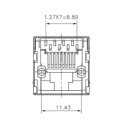 1433810000 - Cat. 5 RJ45 Modular Jack with 180° Elbow Connector  (Pack of 120)