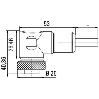 2519461000 - 10m 7/8" 5-Pole Sensor/Actuator Line with 90° Connectors