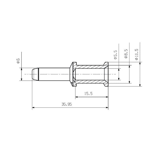 2691250000 - 16mm² Silver Male Terminal for Crimp Connections  (Pack of 10)
