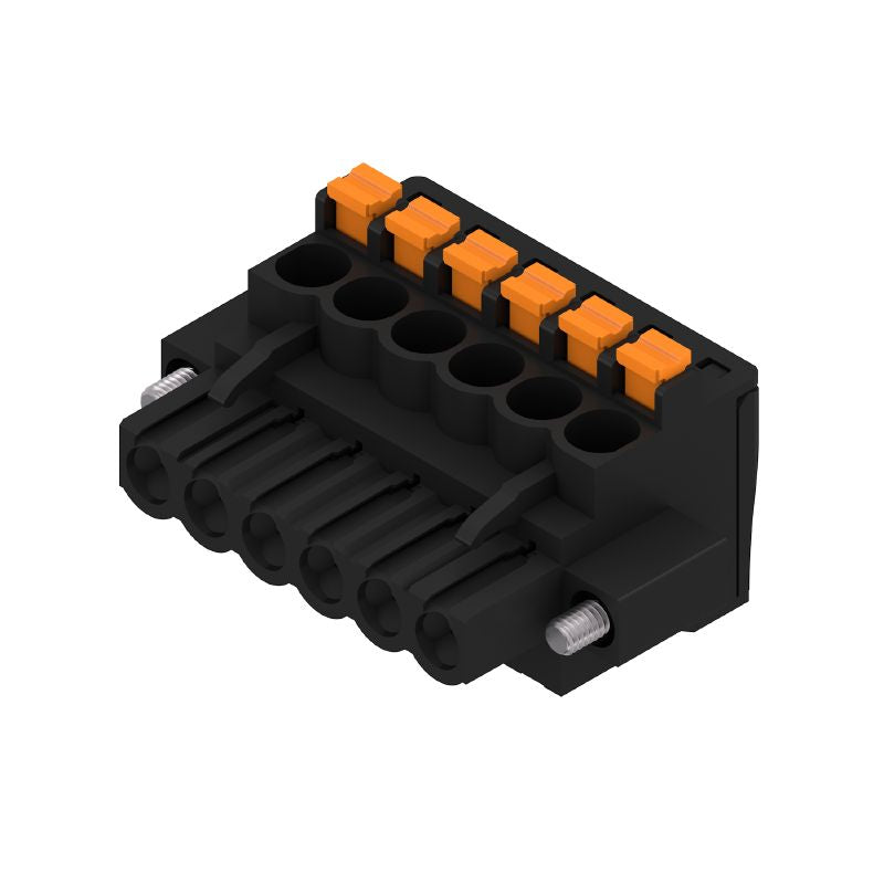 1000260001 - 5.08mm 6-Pole PCB Connector with 90° Push-In Design  (Pack of 42)