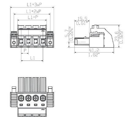 1930140000 - Female Connector 7.62mm Pitch, 11 Poles at 180° Angle  (Pack of 50)