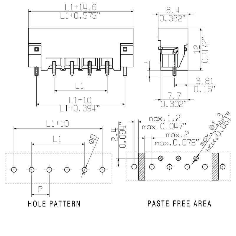 1841560000 - 5.00mm 19-Pole Male Header Connector with Solder Flange  (Pack of 12)