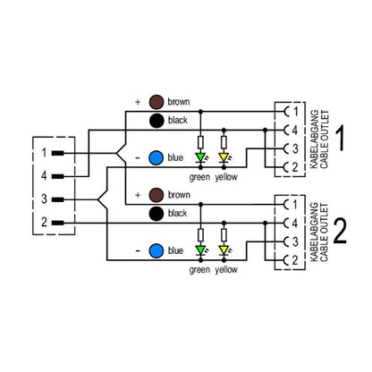 1964290100 - 1m M12 Sensor/Actuator Line with LED Indicator
