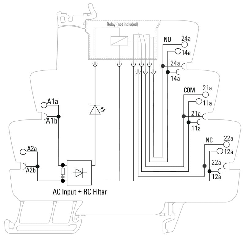 1124180000 - 230VAC Relay Socket with 2CO Contacts and Tension-Clamp  (Pack of 10)