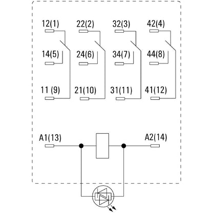 7760056091 - Compact 4 CO Gold-Plated Relay, 220 V DC, 5 A  (Pack of 20)