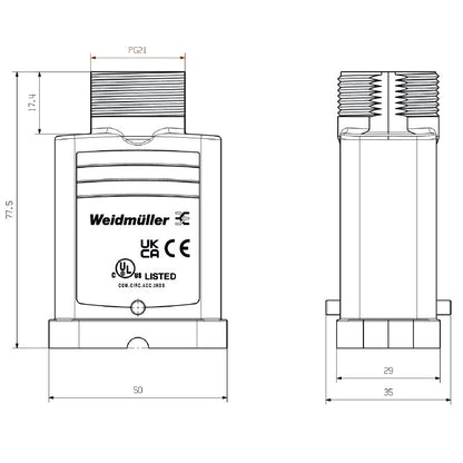 2937380000 - IP65 Rated HQ Enclosure with Top Cable Entry