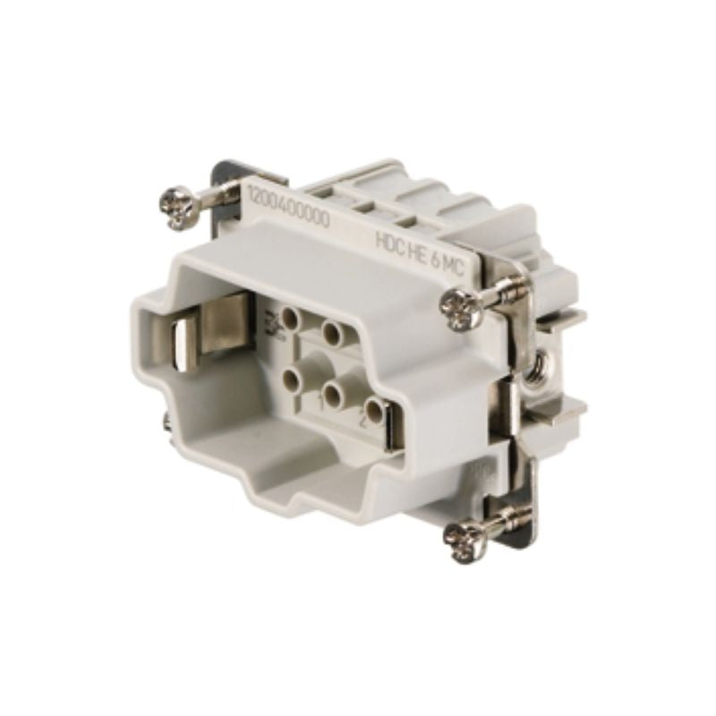 1200400000 - 6-Pole Male Connector, 500V 24A, Crimp Connection, RoHS Certified