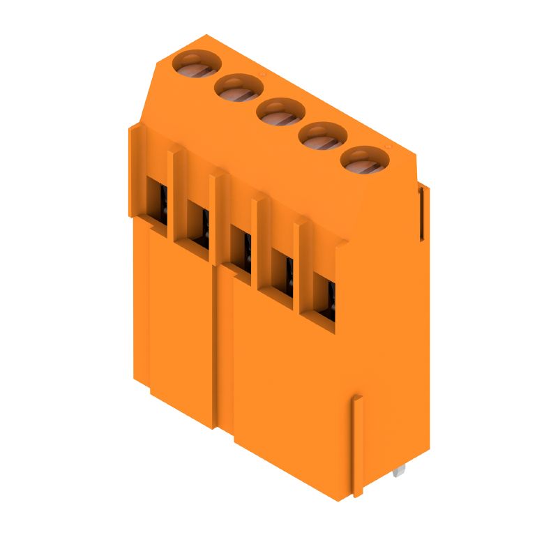 1975280000 - Vertical PCB Terminal, 6mm² Conductor, 3.2mm Solder Pin, Orange Insulation  (Pack of 50)