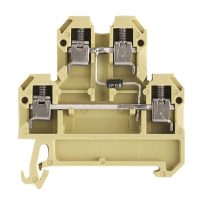0538960000 - Beige Yellow Terminal Block for 4 Connections, 4mm², 380V  (Pack of 25)