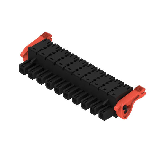 1227460000 - 10-Pole 180° PCB Female Plug Connector with Push-In Actuator  (Pack of 18)