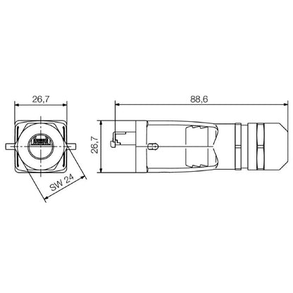 1963110000 - Cat.6A RJ45 Crimp Plug, Variant 5, Diecast Aluminum  (Pack of 10)