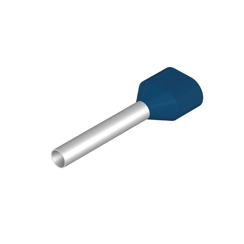 9037520000 - Blue Twin Wire Ferrule 18mm, 2.5mm² Compatibility  (Pack of 100)