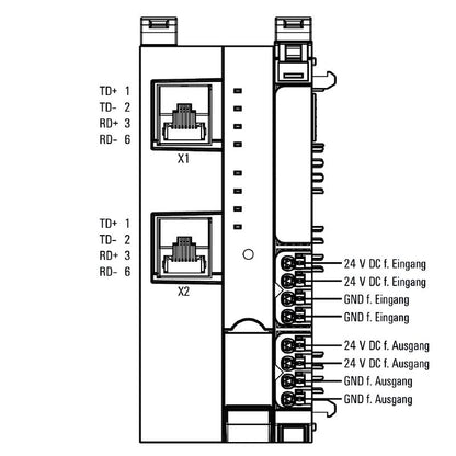 1334910000 - High-Speed 100 Mbit/s EtherCAT Coupler with 2-Port Switch